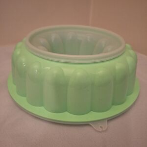 Tupperware Jel-N-Serve 3 Pc. Dessert Jello Mold Vintage Mint Green 1970s Lk New